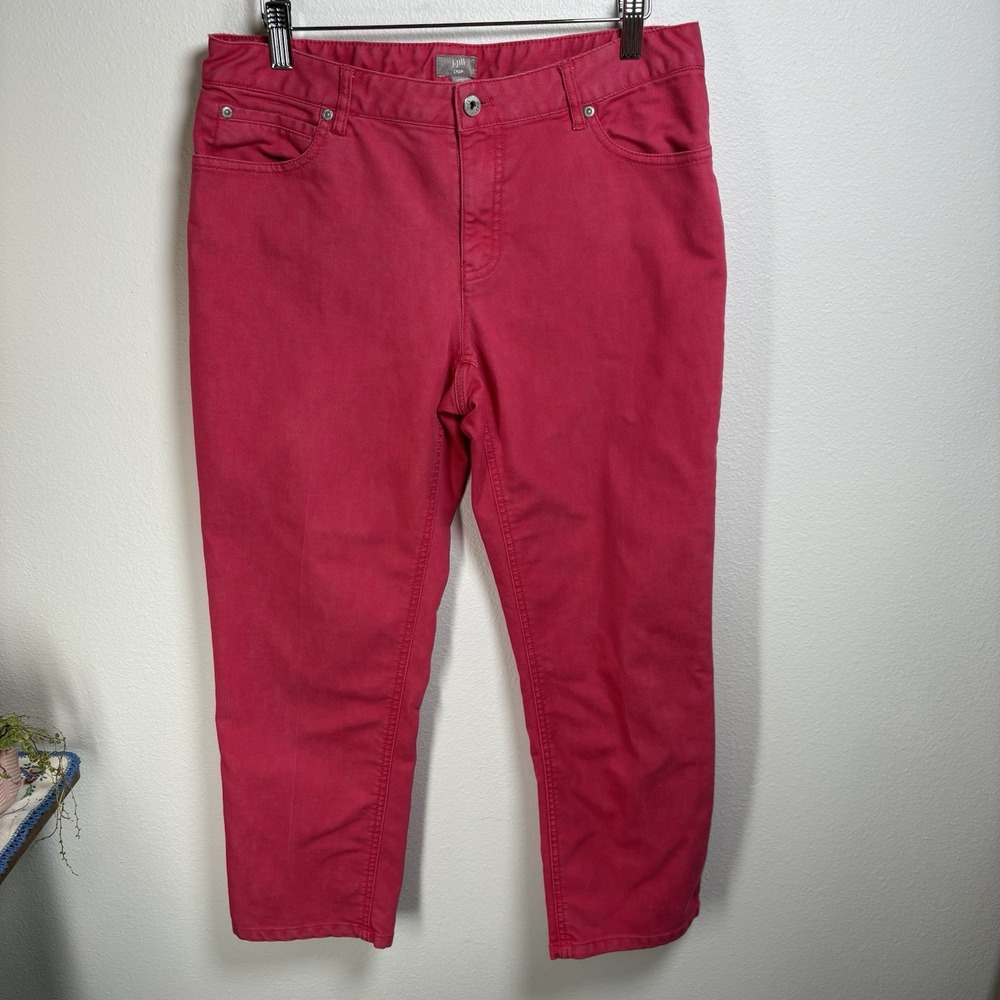 J. Jill Women's 8 ~ Pink Denim Crop Stretch Mid-Rise Jeans